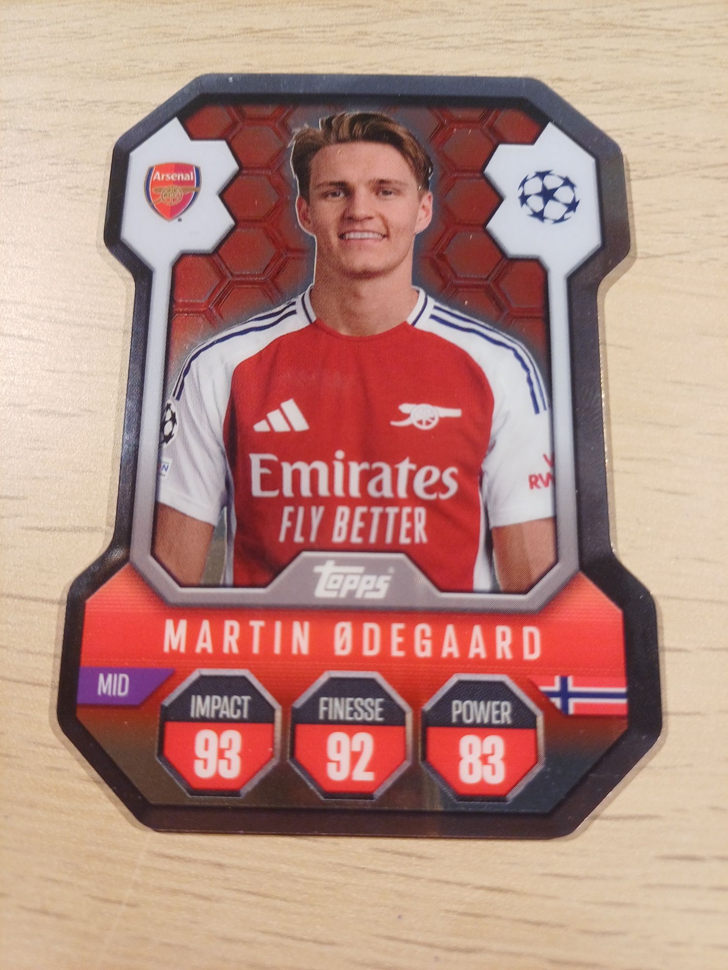 Karta topps match attack, chrome pro elite, Martin Odegaard