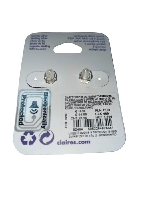 Brincos em prata novos Claire's borboletas  com brilh