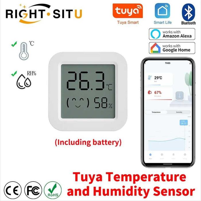 • Датчик температуры и влажности Bluetooth• Термометр• Гигрометр Tuya•