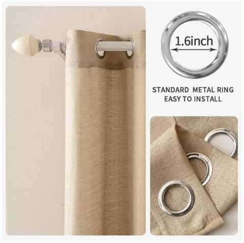 Komplet Zasłon Cappuccino Beżowe Zasłony Półzaciemniające