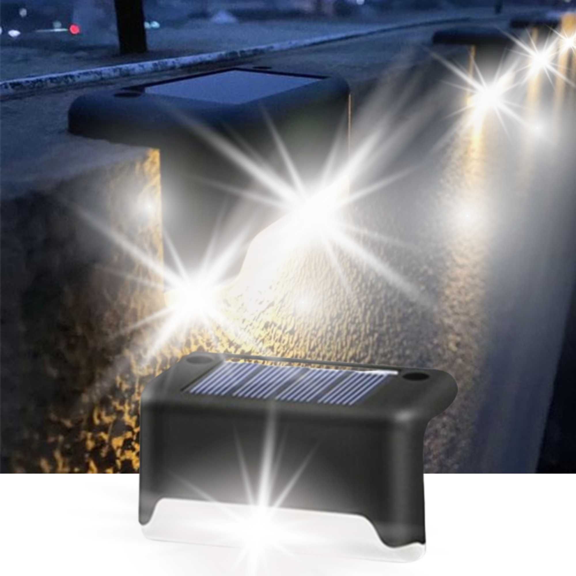 Lampa Solarna Ogrodowa LED Na Taras Schody Balkon Biały Zimny 12 sztuk