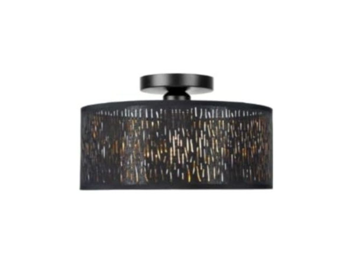 Żyrandol, lampa sufitowa, czarna, ażurowa, 30 cm śr. 1 punktowa, E27