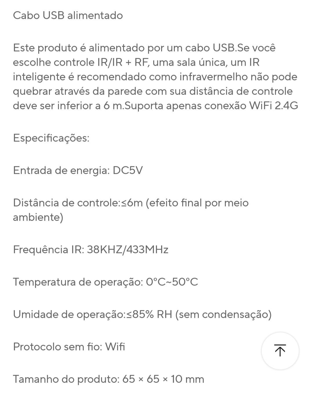 Controle remoto WIFI Infravermelho + RF