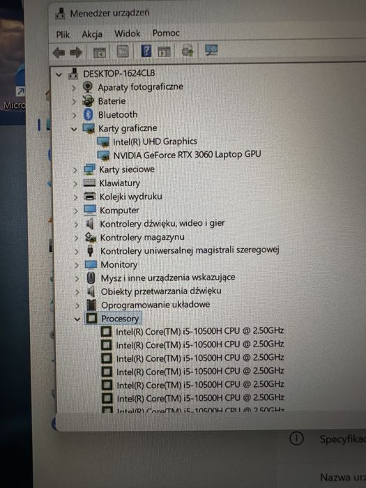 MSI Thin RTX-3060/i5-10850H/16GB RAM/SSD/144 Hz WIN 11
