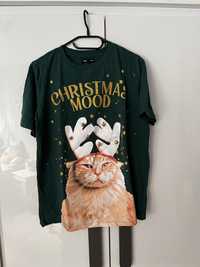 Swiateczna koszulka z kotem i dzwonkami