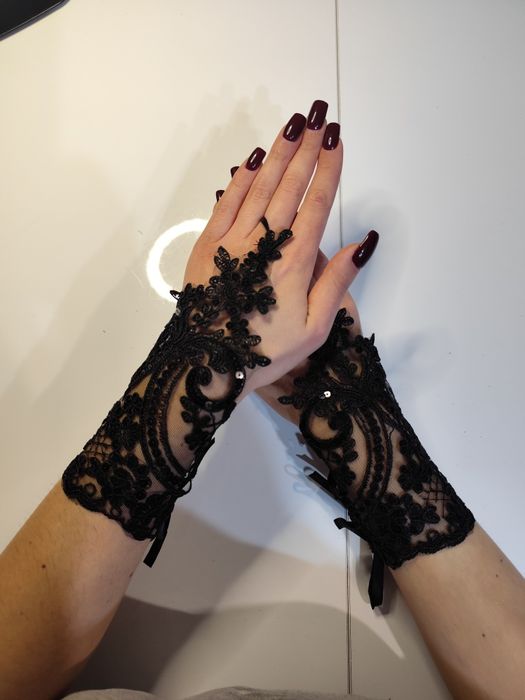 Mitenki na jeden palec rękawiczki z cekinami eleganckie