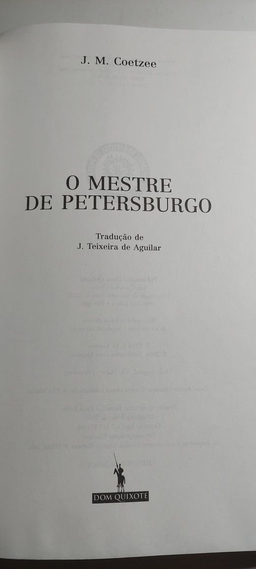 O Mestre de Petersburgo - JM Coetzee