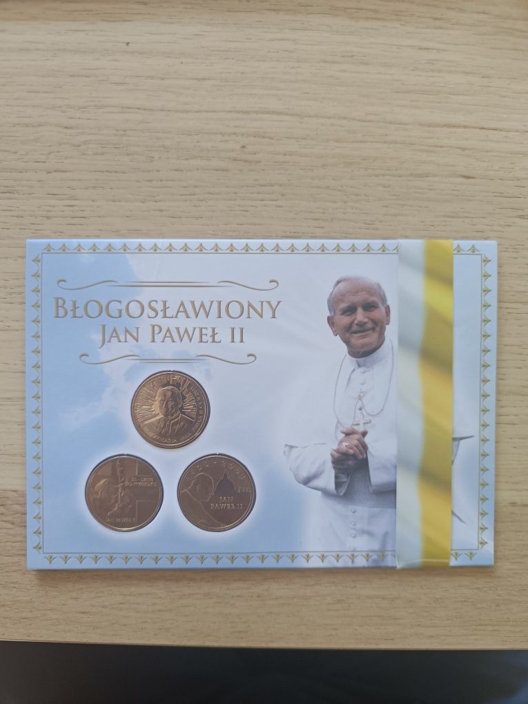 Zestaw numizmatów monet Błogosławiony Papież Jan Paweł II Mennica Pols