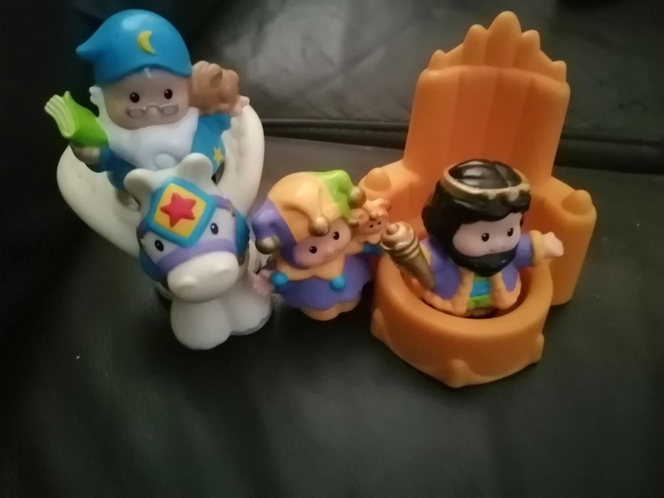 Bonecos fisher price rei, mago e bobo