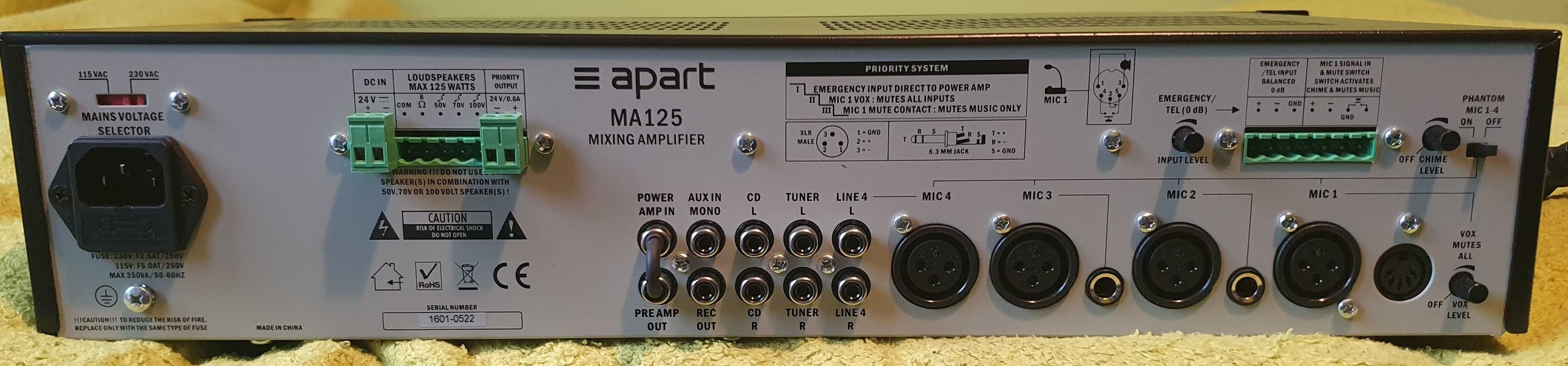 Apart Audio Wzmacniacz MA125