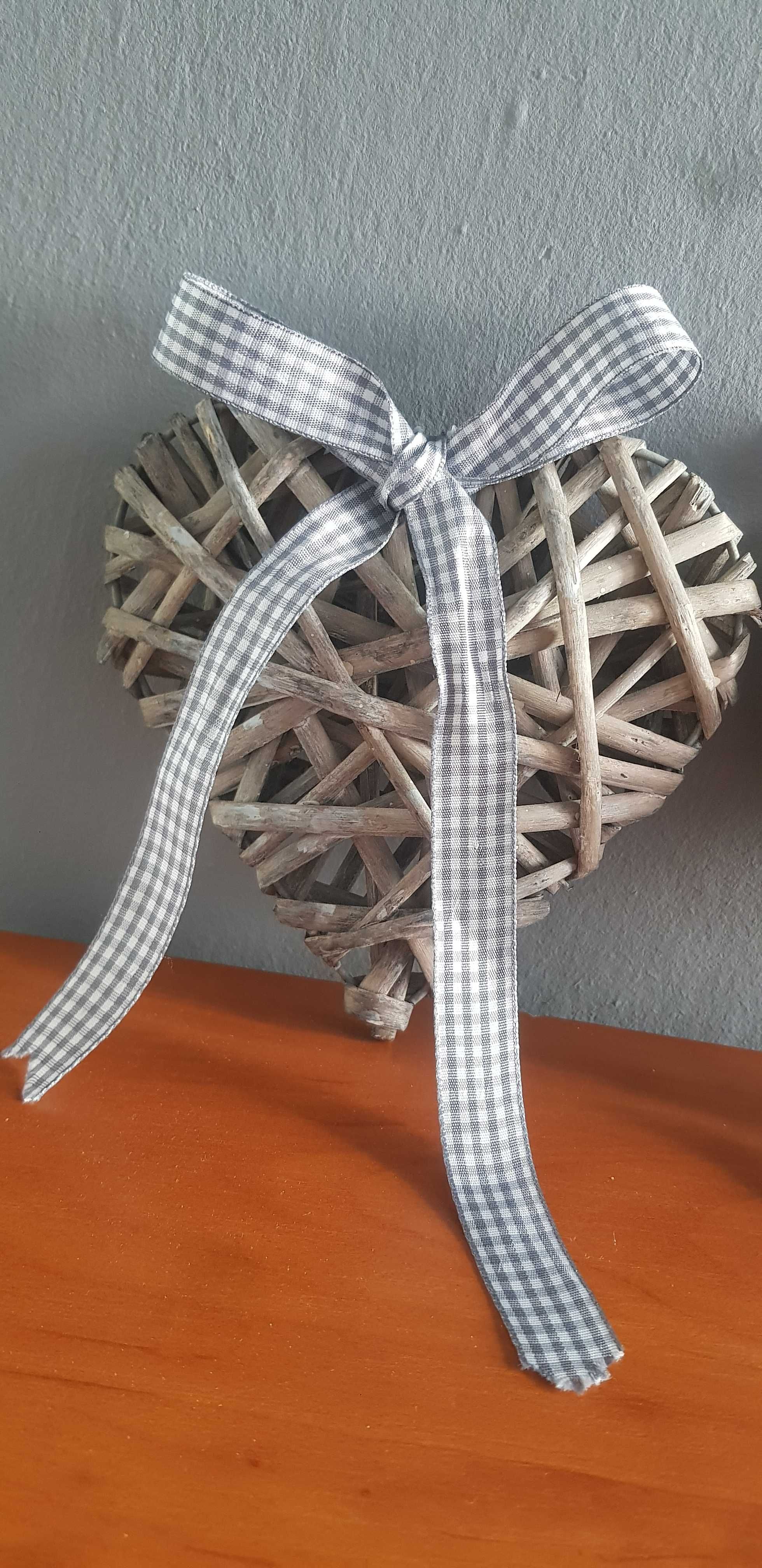 Plecione serca kokardy wisząca ozdoba drewniana dekoracja