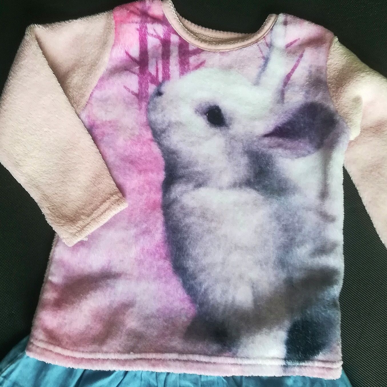 Zestaw bluzka + spódniczka 92 98 dla dziewczynki z królikiem