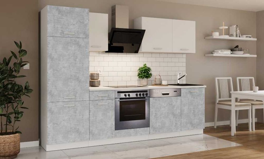 Gotowy zestaw mebli kuchennych 270 cm z blatem - 6 kolorów do wyboru