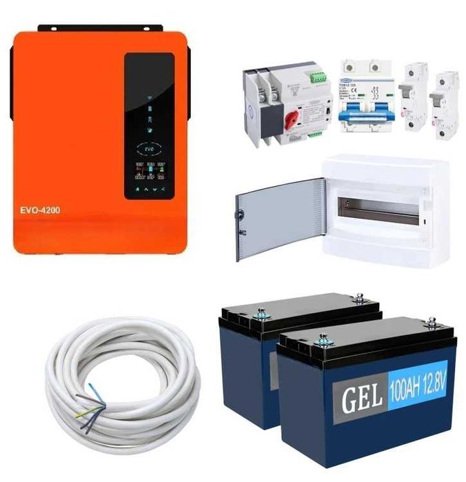 ‼️ Комплект ДБЖ 4,2kW інв 4кВт + 2 батареЇ 2.88кВт/г Резервне живлення