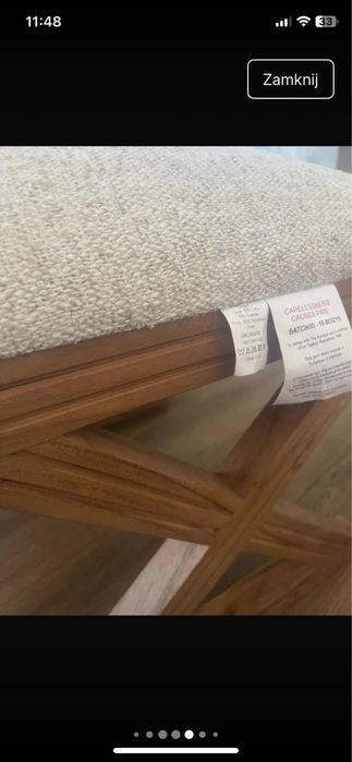 Pufki krzeselka nowe drewniane