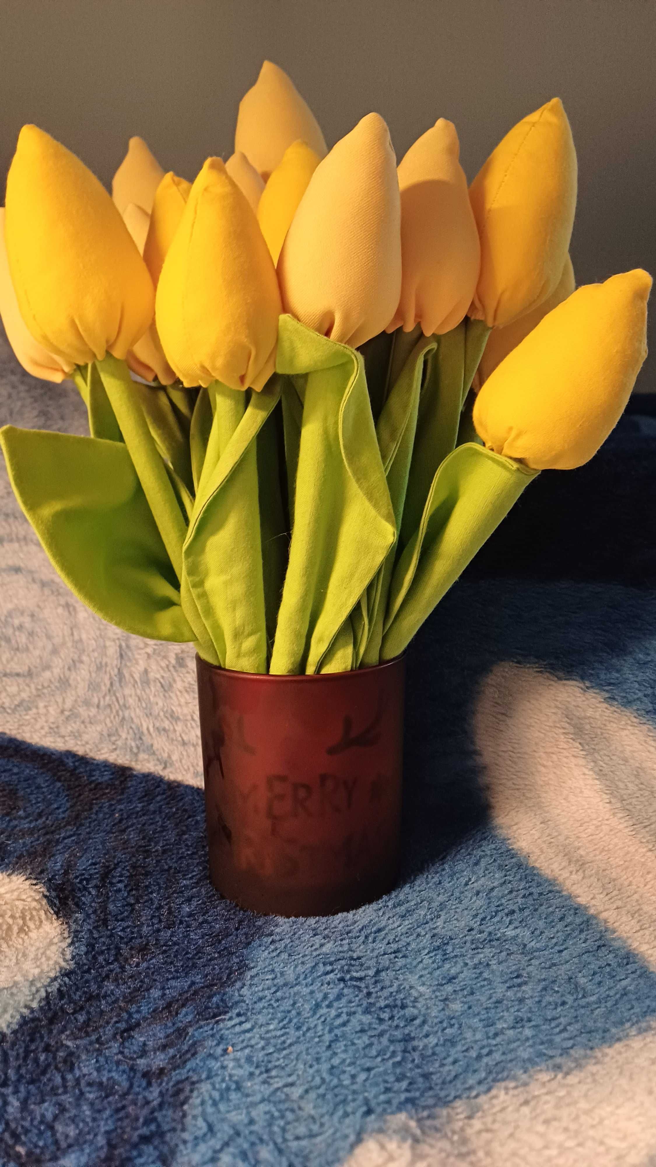 Tulipan żółty z materiału