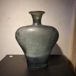 Piękny szklany wazon vintage piękne grube ciężkie szkło artystyczne