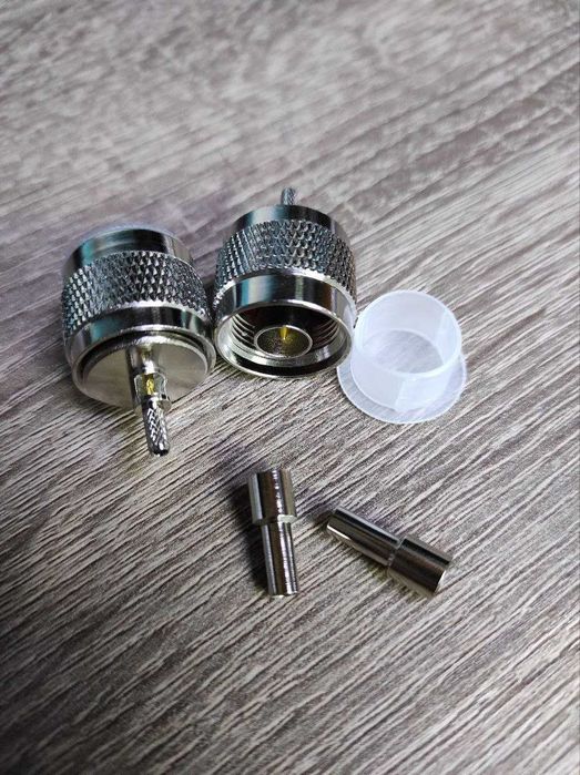 N-type (female) монтаж обтиск+ пайка, під кабелі RG-174 та RG-316