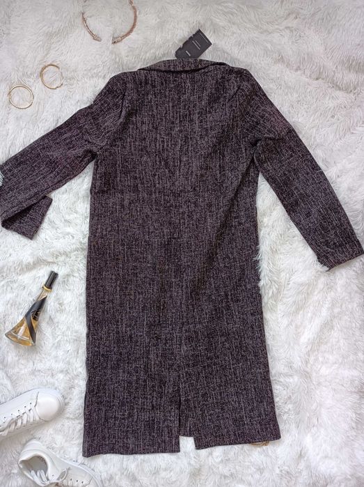 Nowy trencz damski płaszcz grafitowy szary płaszczyk wiosenny 34 xs