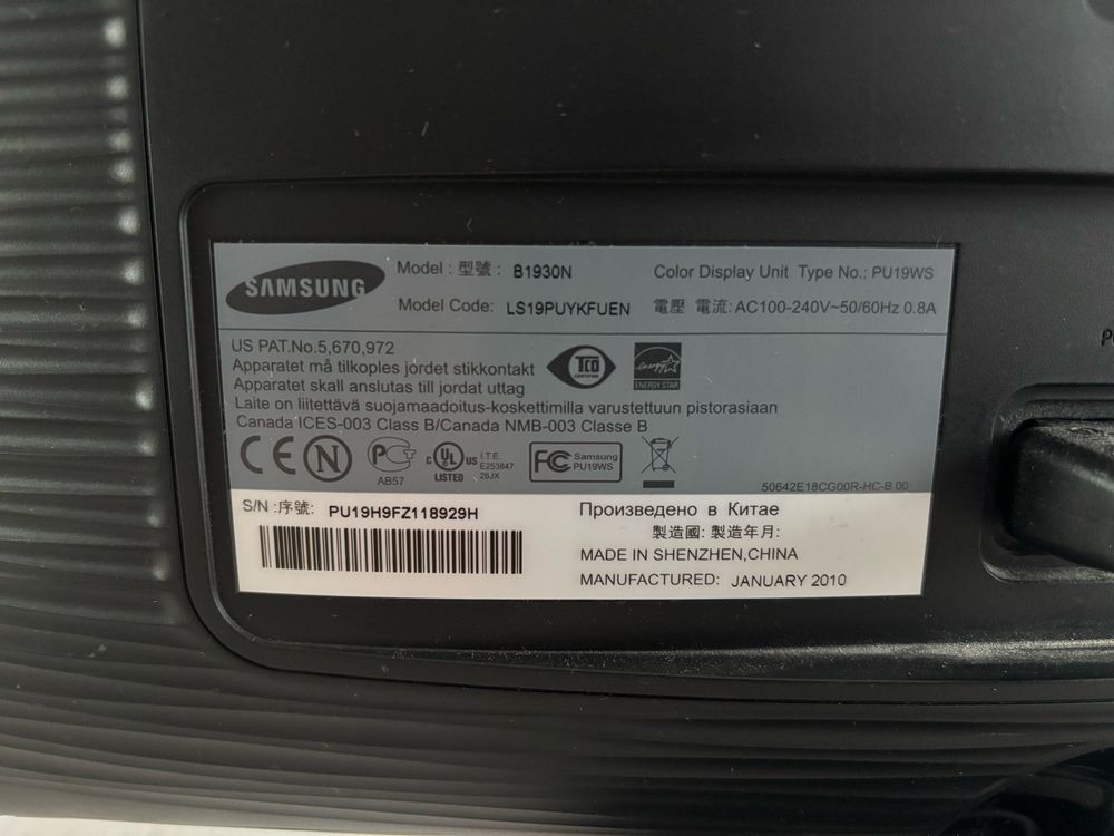 Monitor samsung SyncMaster B1930