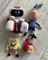 Zestaw maskotek dla chłopca spongebob  robot elf angry birds