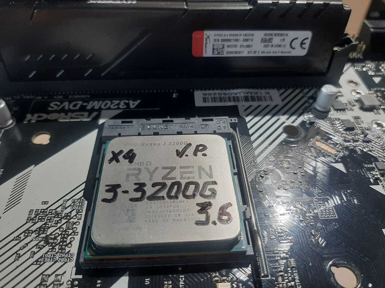 Комплекти AsRock A320M-DVS + Ryzen 3 3200G + 16GB DDR4 Kingston Fury