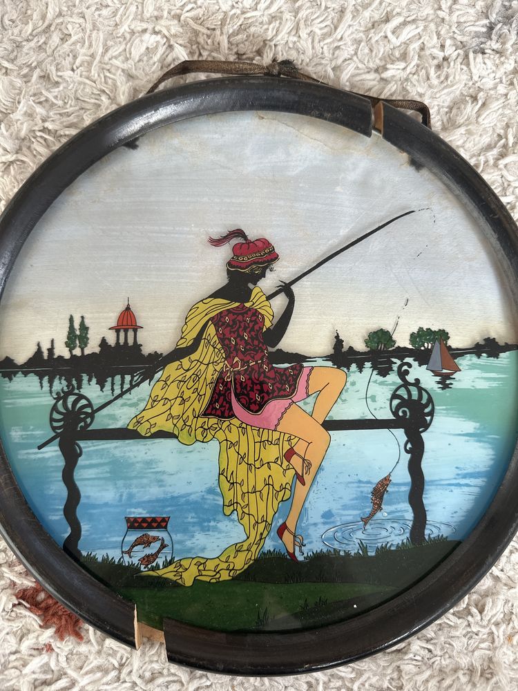 Obraz malowany na szkle Art Deco lata 20 lub 30