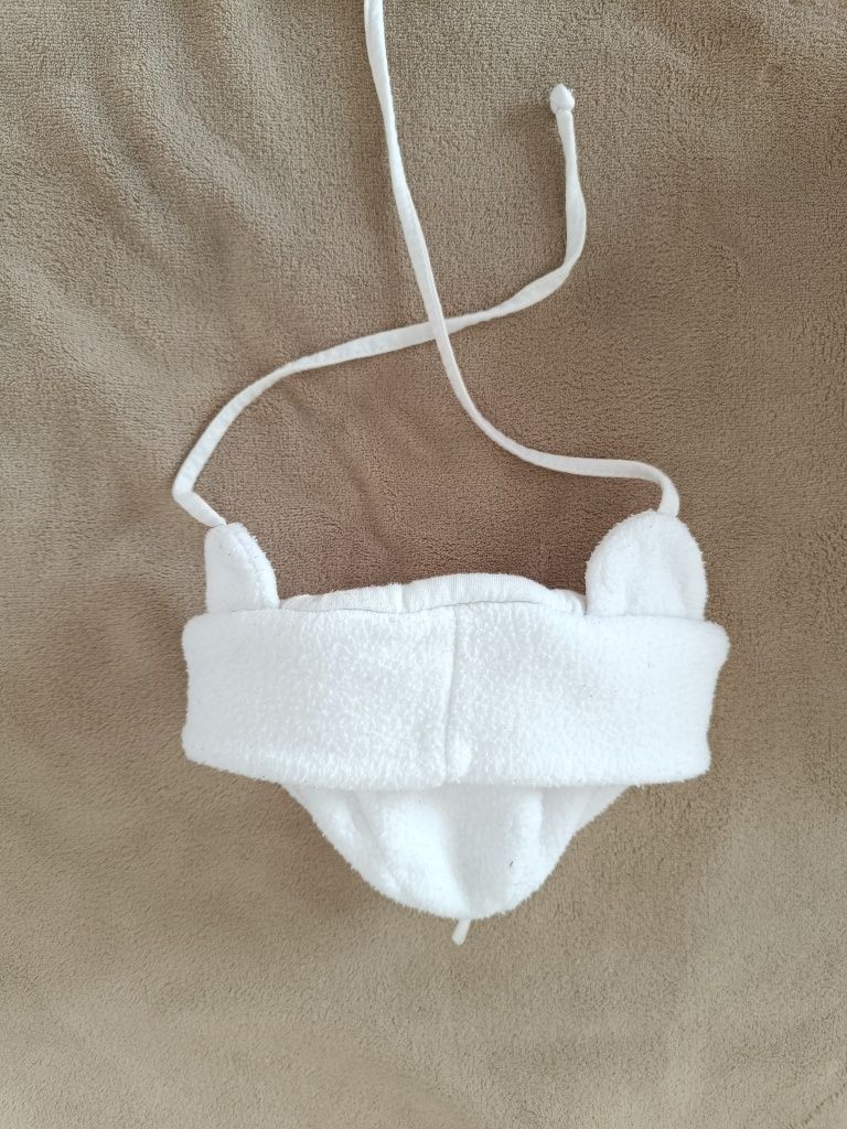 Śnieżnobiały polar unisex na chrzest, r. 68 + gratis!