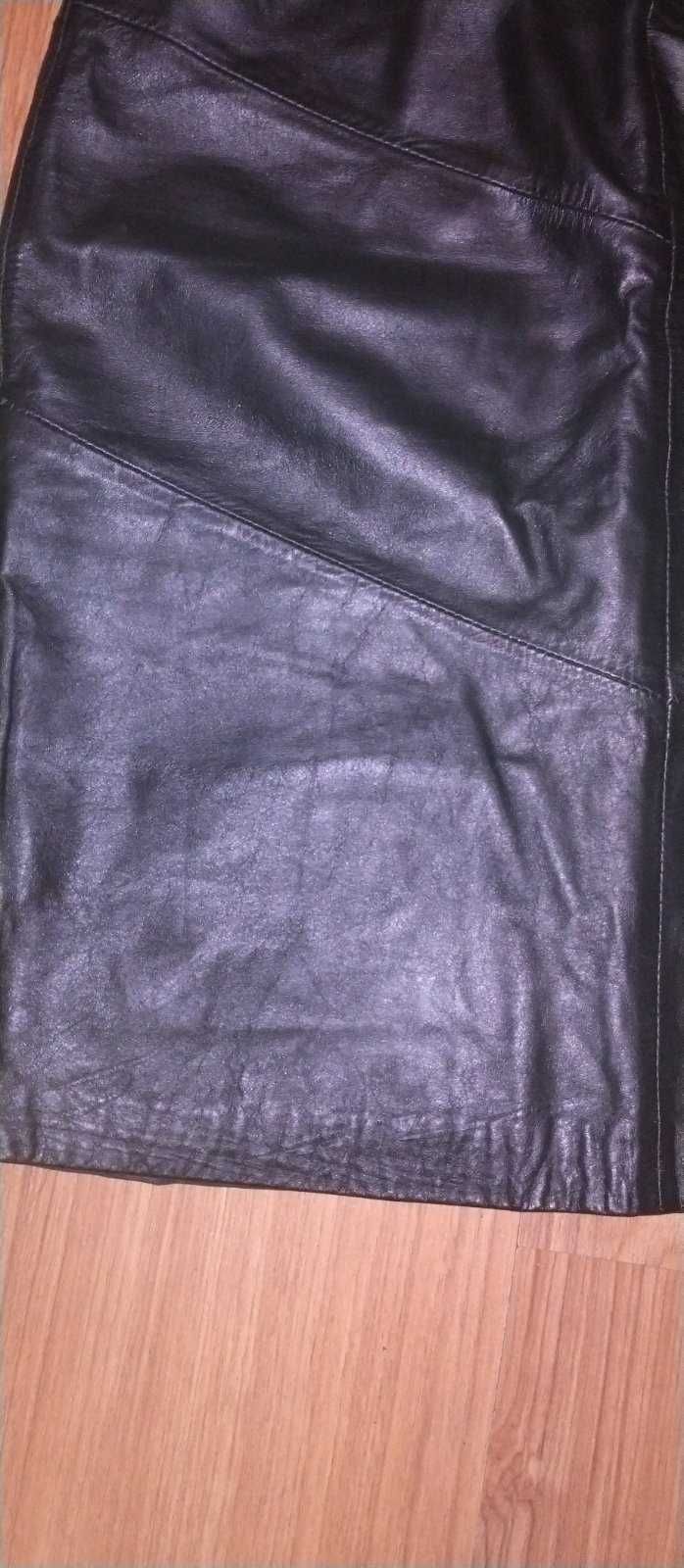 юбка-миди из натуральной кожи (Корея)