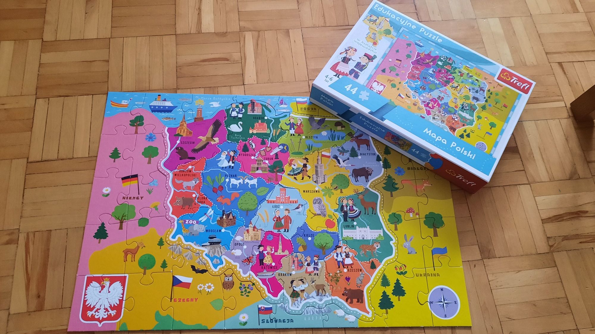 Trefl puzzle edukacyjne mapa Polski 44 elementy