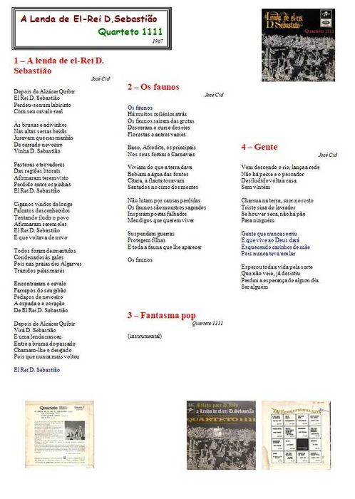 Quarteto 1111	- - - - -	A Lenda de El-Rei D. Sebastião	- - - - -	EP