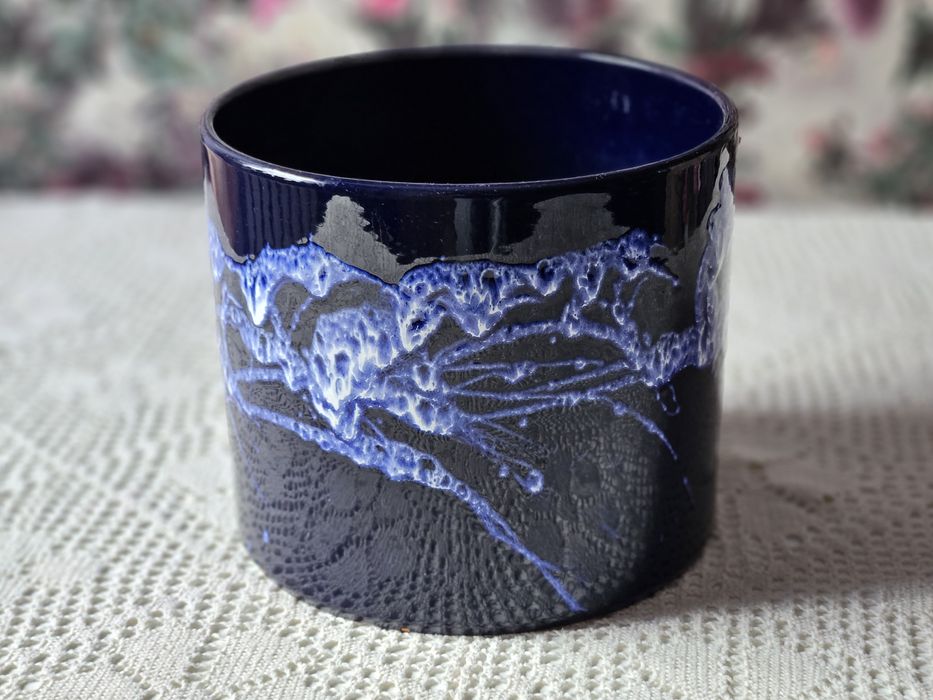 Osłonka na doniczkę Scheurich Fat Lava blue