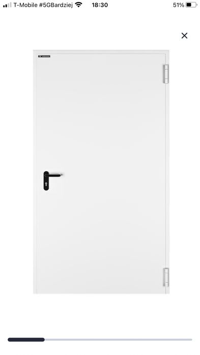 NOWE Drzwi przeciwpożarowe techniczne Wiśniowski EI30 prawe białe 80