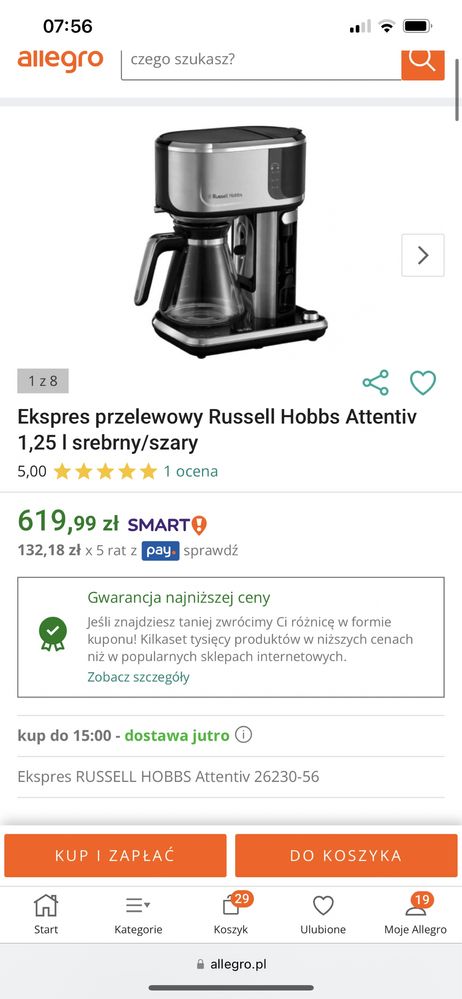 Russell Hobbs ekspres do kawy attentive