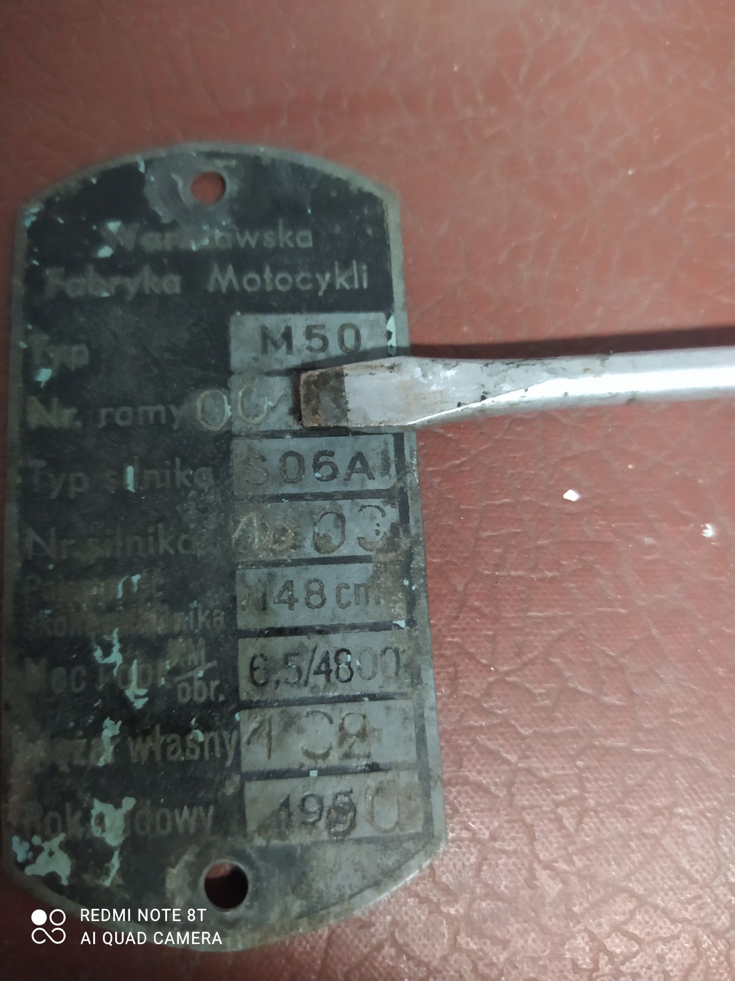 Stara tabliczka osa m50