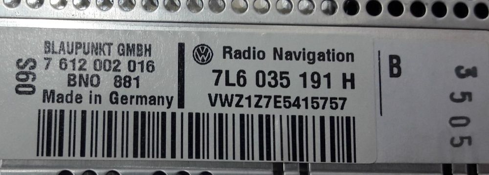 Магнитола Магнітола 7L6035191F/H Volkswagen Touareg Туарег Туарек