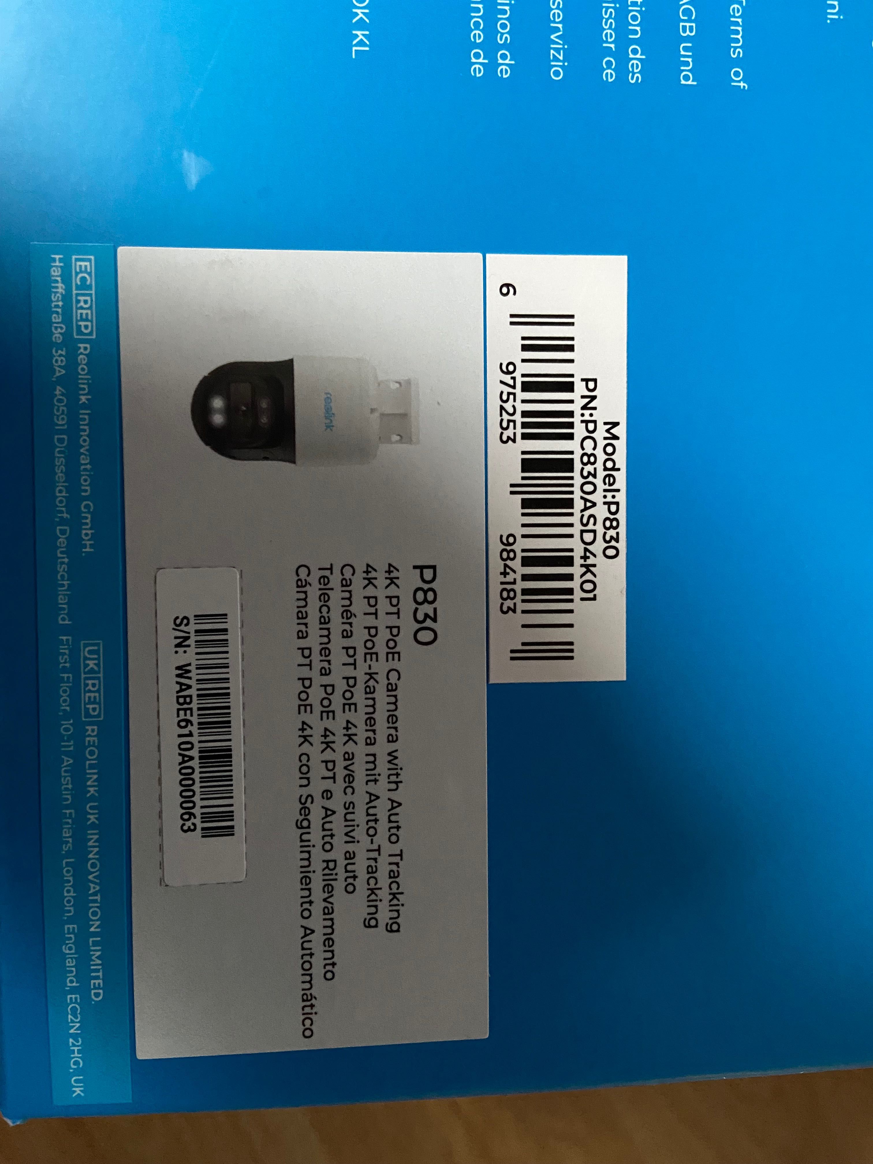 Kamera Reolink P830 + zasilacz i karta pamięci