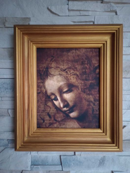 Obraz na płótnie - La Scapigliata, Leonardo da Vinci, 20x25cm