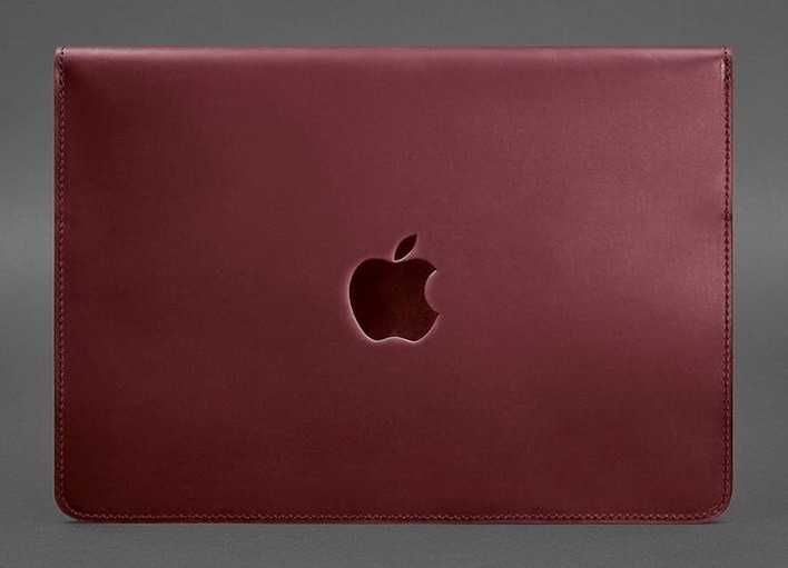 Бордовый кожаный чехол для MacBook Air 13'' (с 2018) Pro 13''(с 2016 )