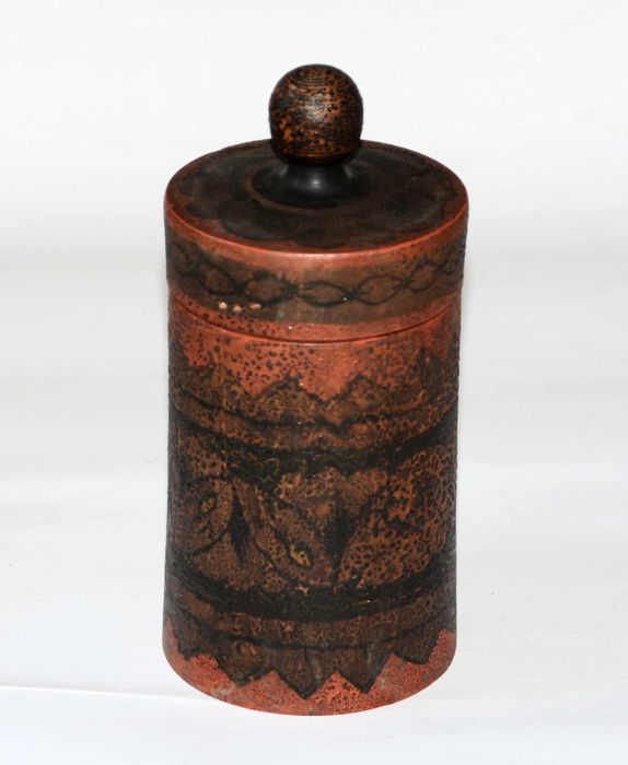 Drewniane Naczynie na kawę Rosja Rękodzieło Vintage Lata 90. Sygnowane