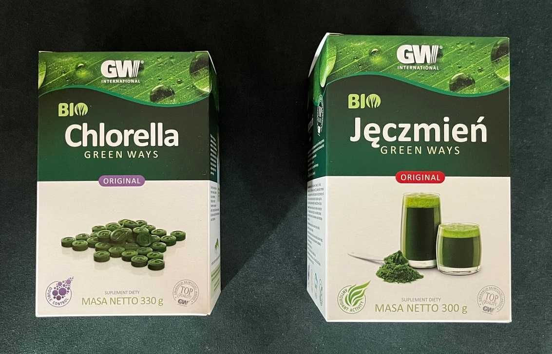 Sproszkowany sok z jęczmienia 300g i Chlorella 330g w tab. Green Ways