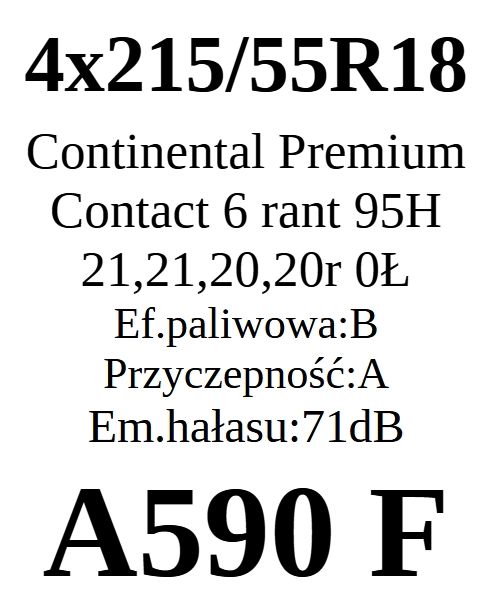 4x 215/55R18 Continental PremiumContact 6 JAK NOWE 6,57mm