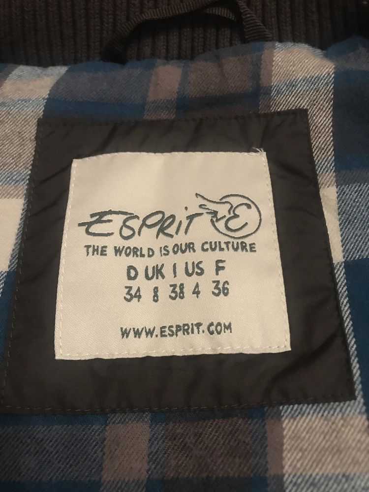 Brązowa pikowana ocieplana  kamizelka Esprit 34/ 36 damska Vintage