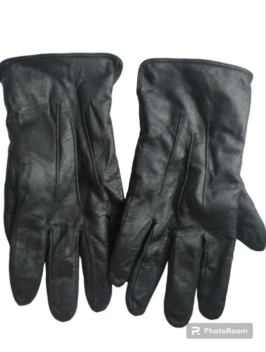 Шкіряні чоловічі рукавиці, утеплені всередині