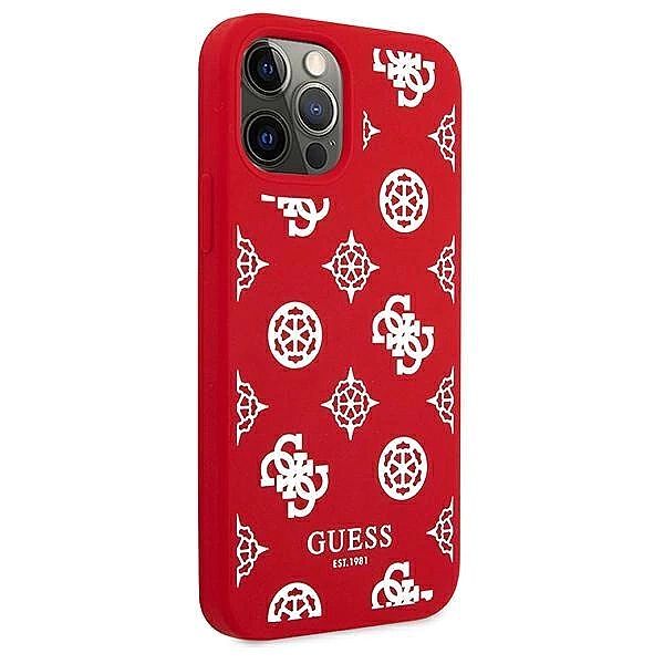 Etui Guess Peony Collection na iPhone 12 Pro Max - czerwone