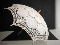 80cm Nowa Parasolka Ślubna koronka letnia ecru biała ślubny parasol