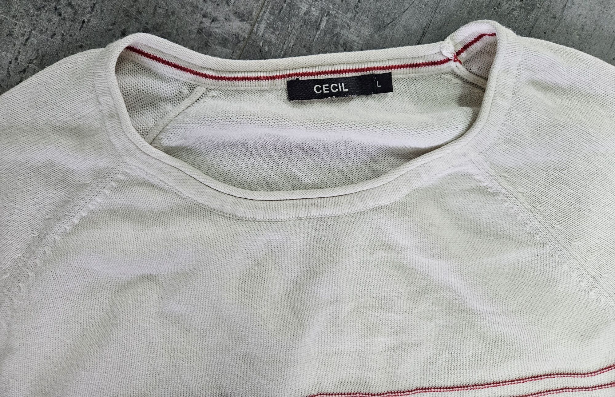 Biało Czerwony sweter L cecil