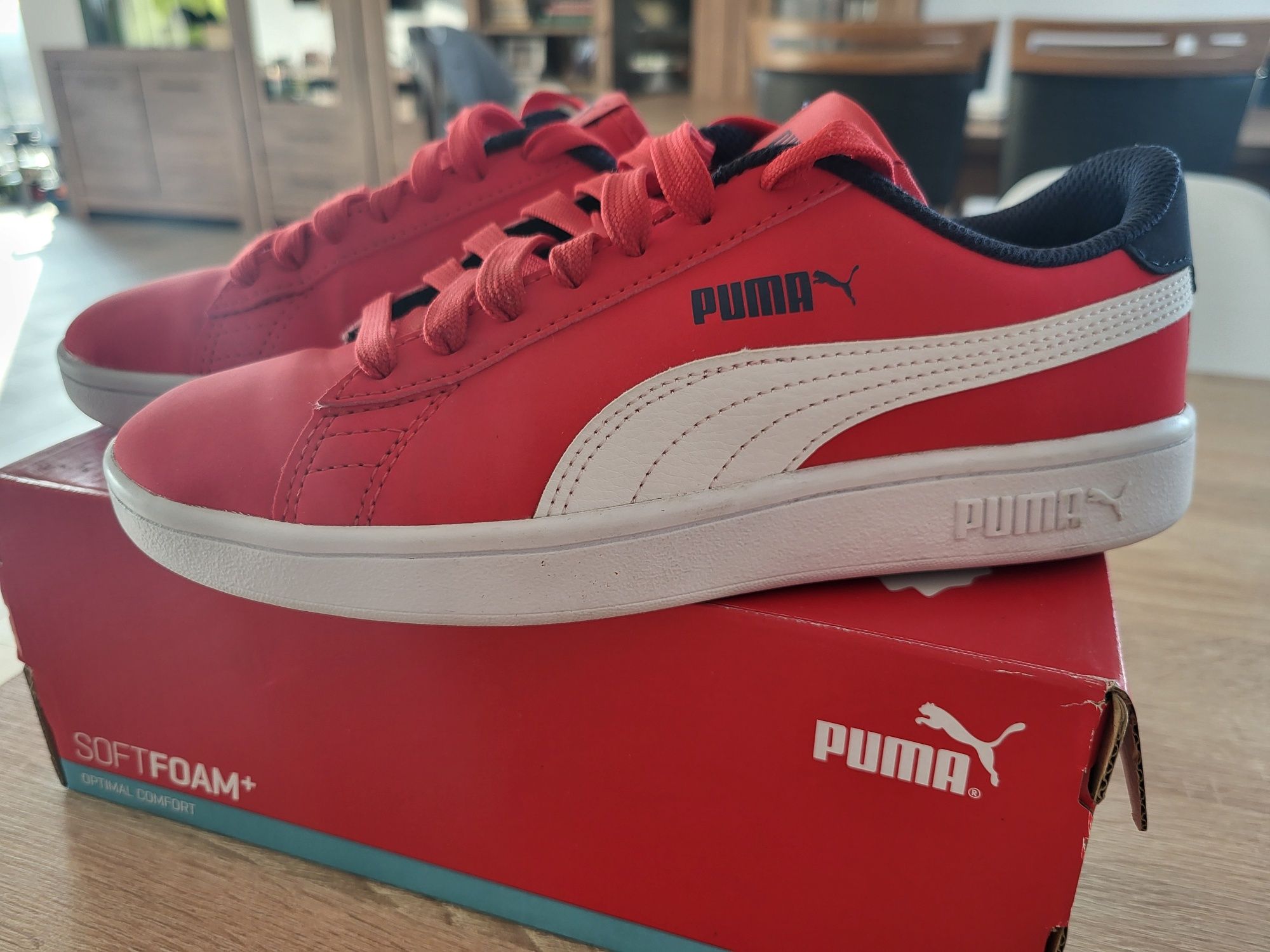 Puma Sneakersy Smash V2 Buck Junior Czerwony