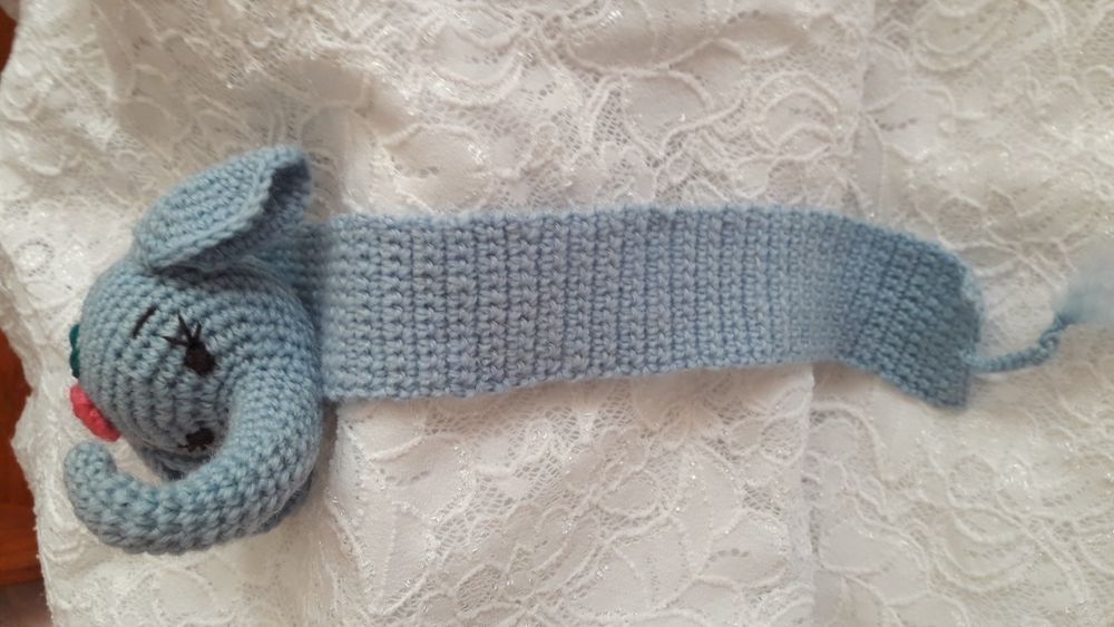 Zakładka słoń słonik na szydełku rękodzieło artystyczne Eko handmade