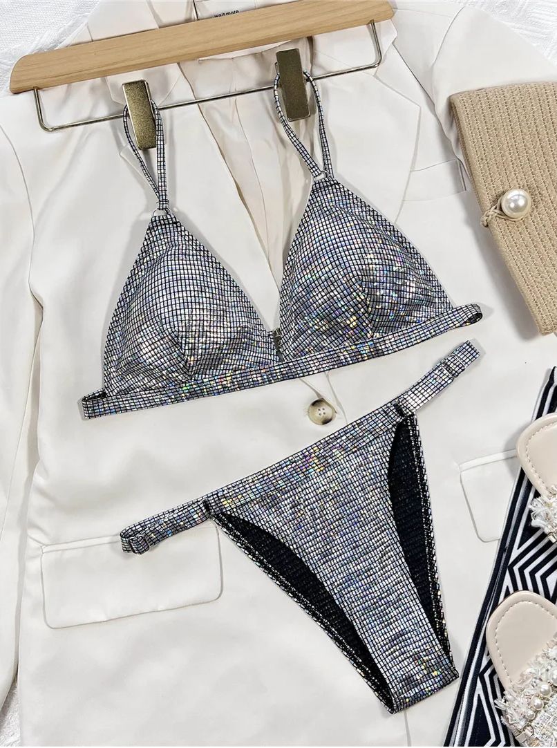 Sexy Strój Kąpielowy BIKINI Brazylijskie Komplet Pół Stringi - XL